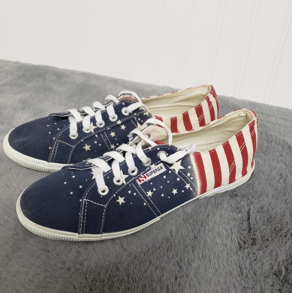 Superga American Flag Print Canvas Sneakers - Picture 4 of 10